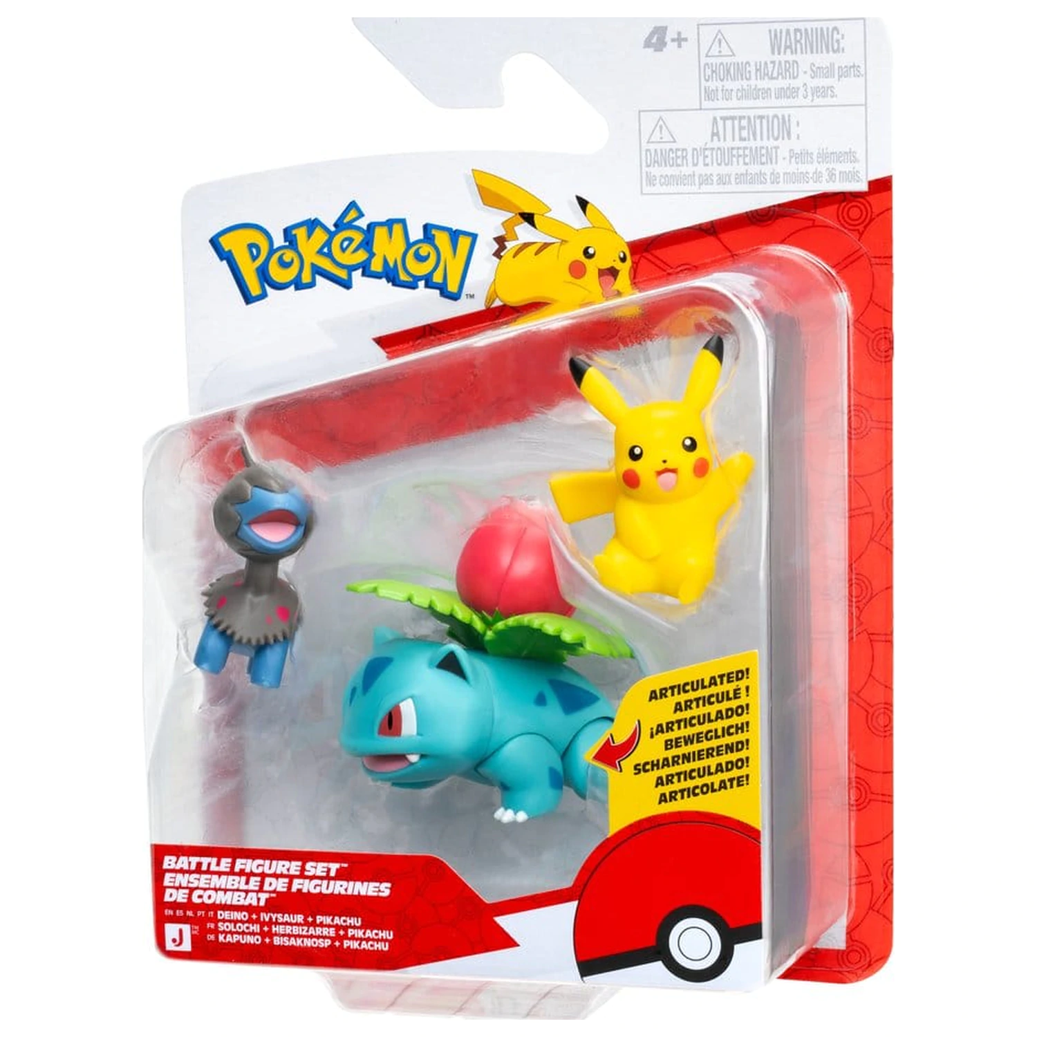 Pokémon Battle Figure Set akčné figúrky Pikachu, Deino a Ivysaur (balenie 3 kusov) produktová fotografia