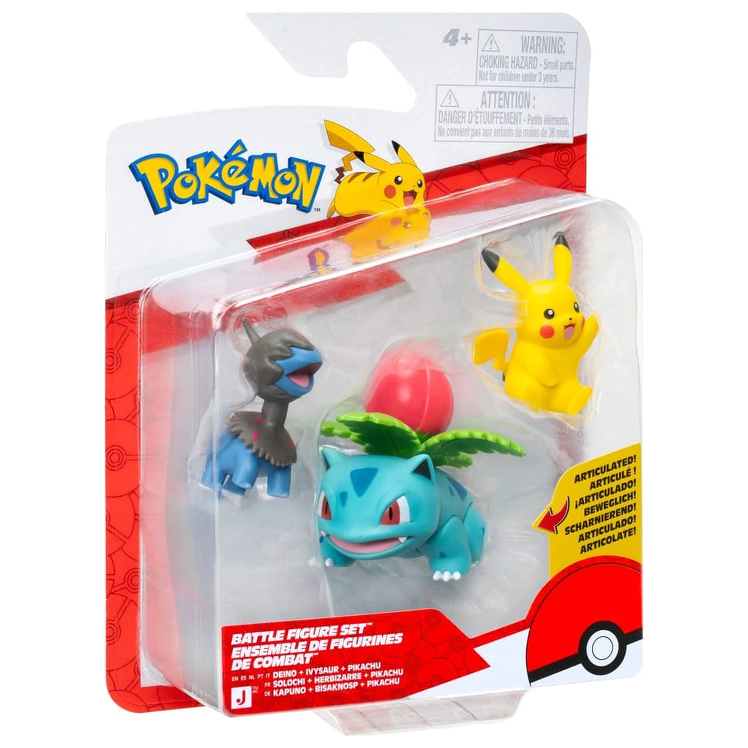 Pokémon Battle Figure Set akčné figúrky Pikachu, Deino a Ivysaur (balenie 3 kusov) produktová fotografia