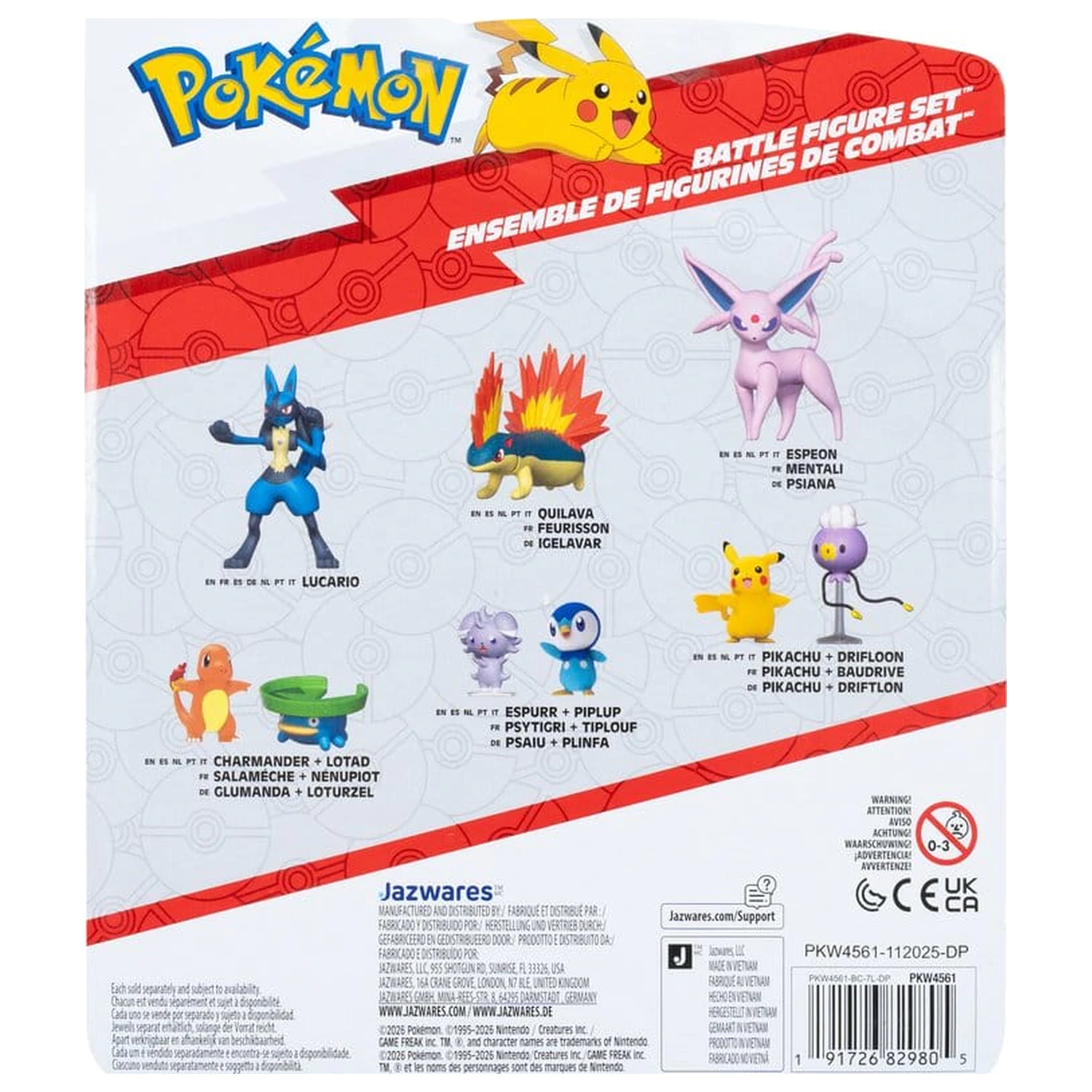 Pokémon Battle Figure Set akčné figúrky Pikachu, Deino a Ivysaur (balenie 3 kusov) produktová fotografia