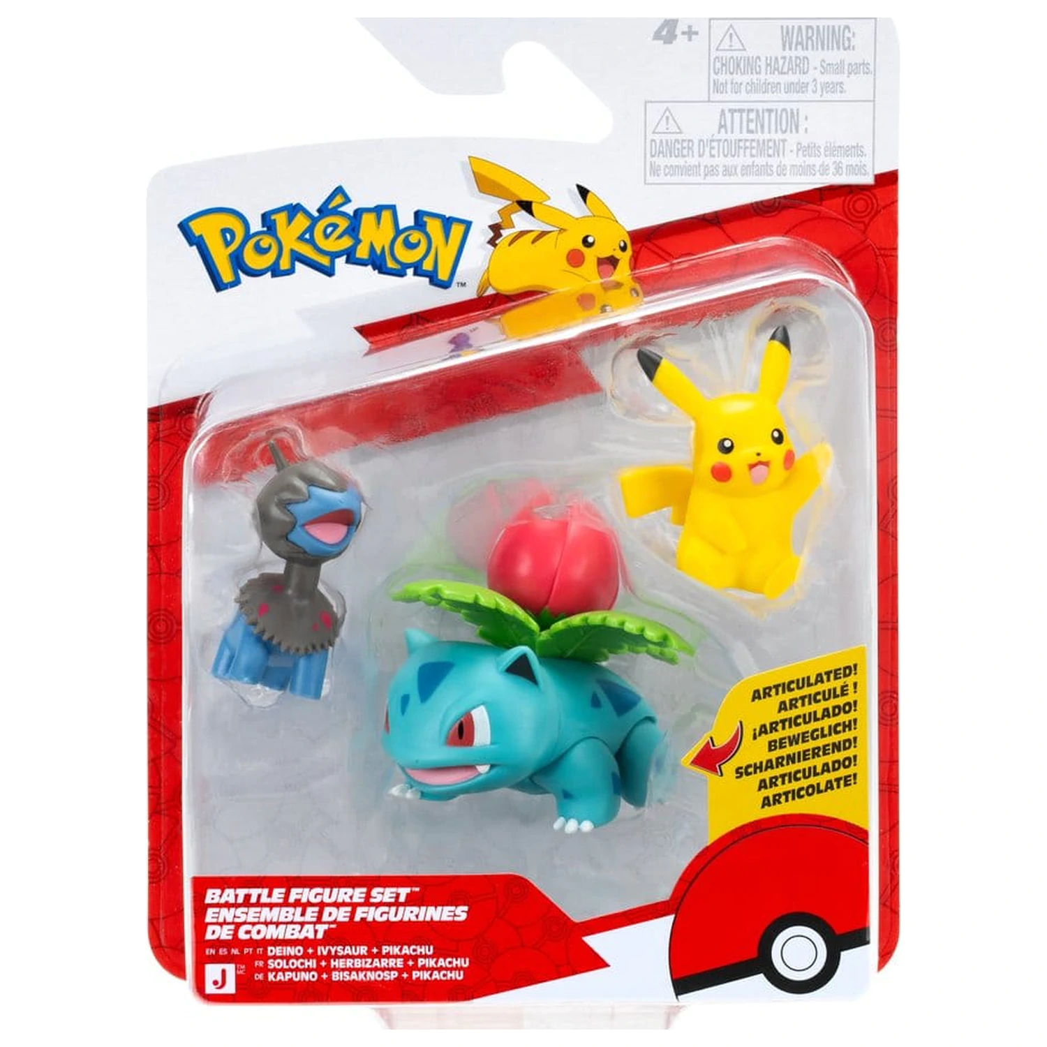 Pokémon Battle Figure Set akčné figúrky Pikachu, Deino a Ivysaur (balenie 3 kusov) produktová fotografia