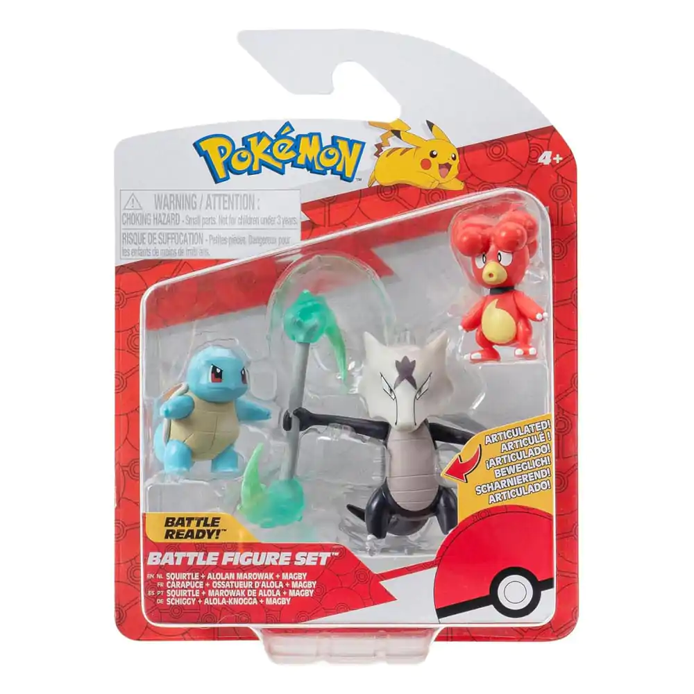 Pokémon Battle figúrka Set 3-Pack Magby, Squirtle #4, Alolan Marowak 5 cm produktová fotografia