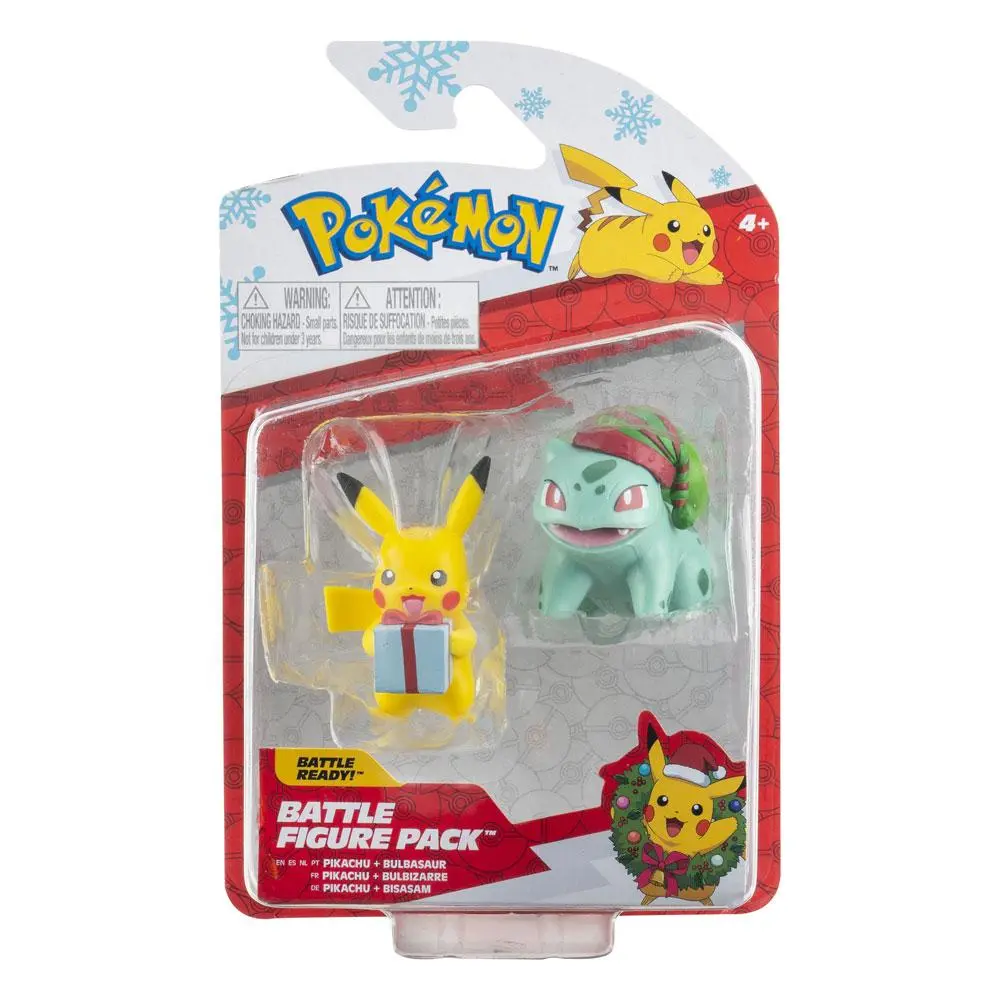 Pokémon Battle Figure Pack Mini Figúrka 2-Pack Holiday Edition: Pikachu & Bulbasaur 5 cm produktová fotografia