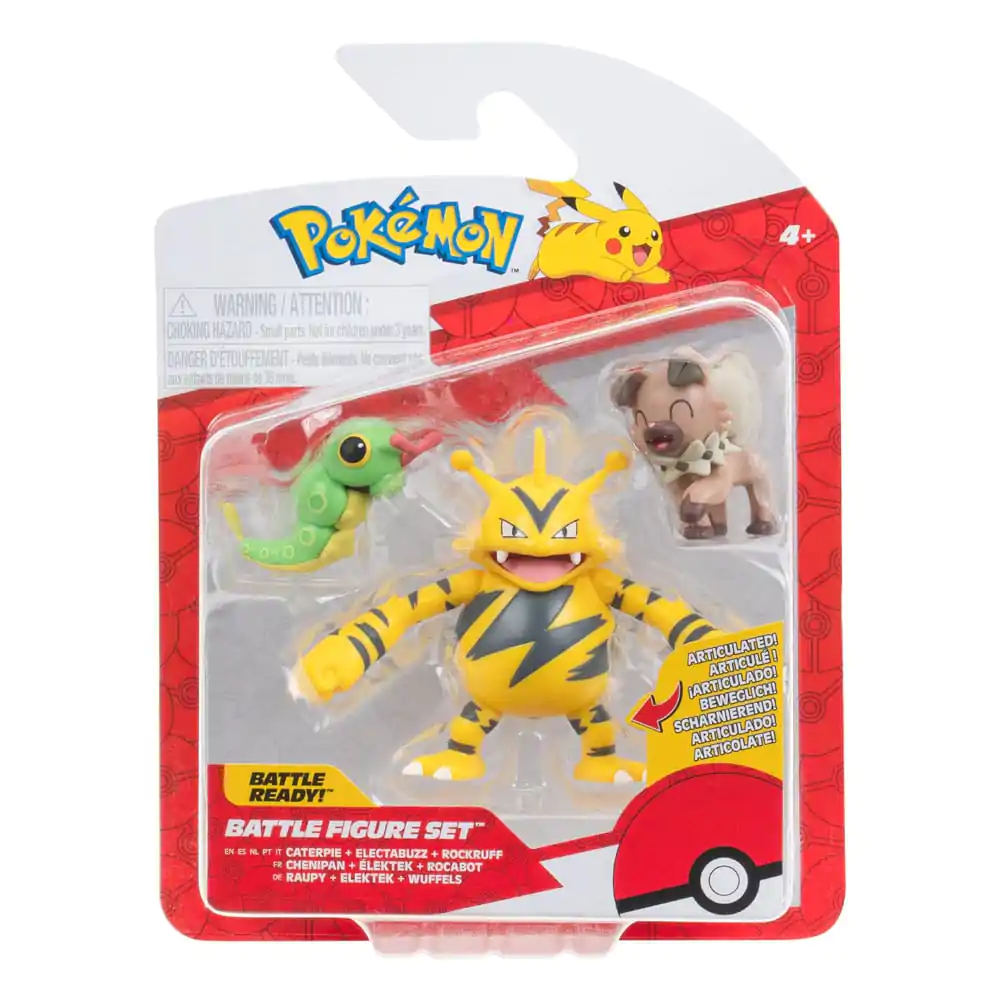 Pokémon Battle Figure Set figúrka 2-Pack Caterpie, Rockruff, Electabuzz produktová fotografia