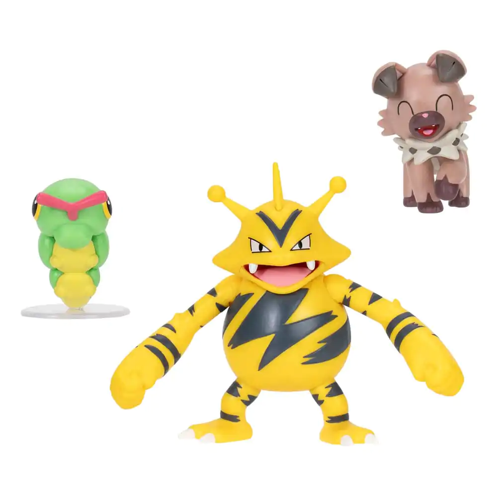 Pokémon Battle Figure Set figúrka 2-Pack Caterpie, Rockruff, Electabuzz produktová fotografia