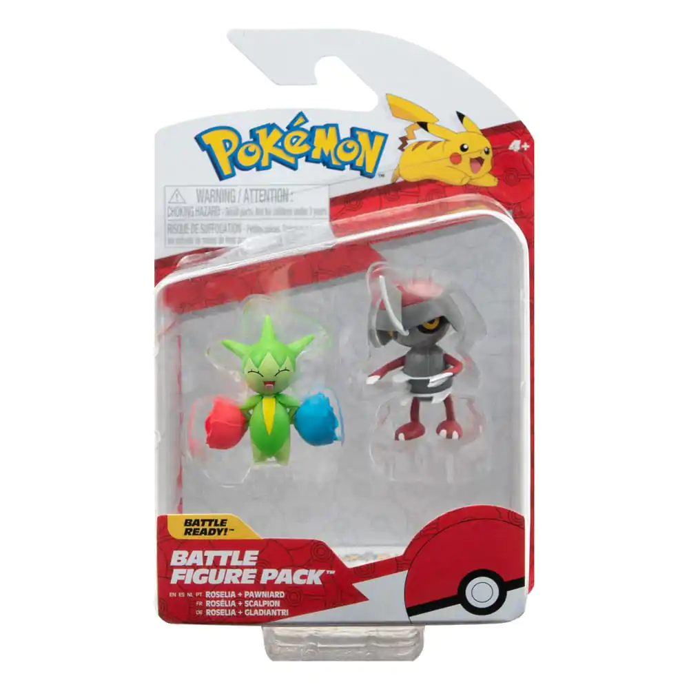 Pokémon Battle Figure Pack Mini figúrka 2-Pack Pawniard, Roselia 5 cm termékfotó