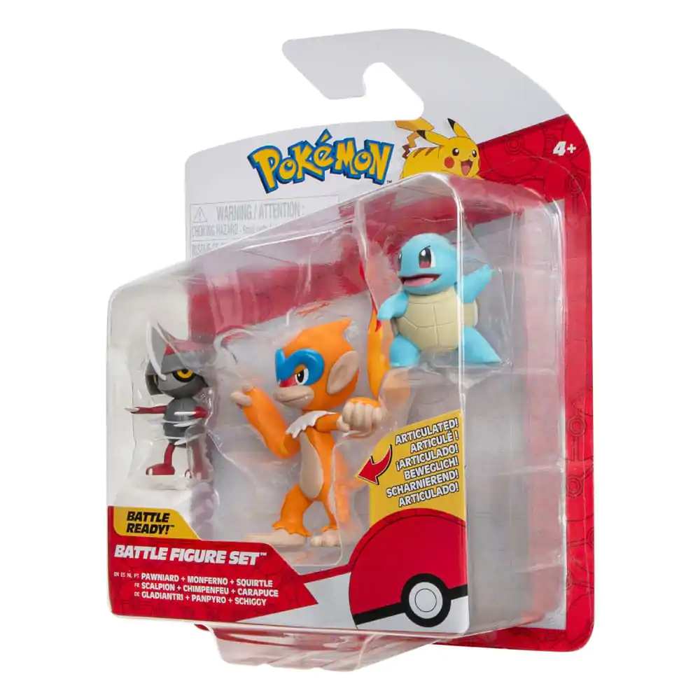 Pokémon Battle Figure Set 3-Pack Pawniard, Squirtle #1, Monferno 5 cm termékfotó