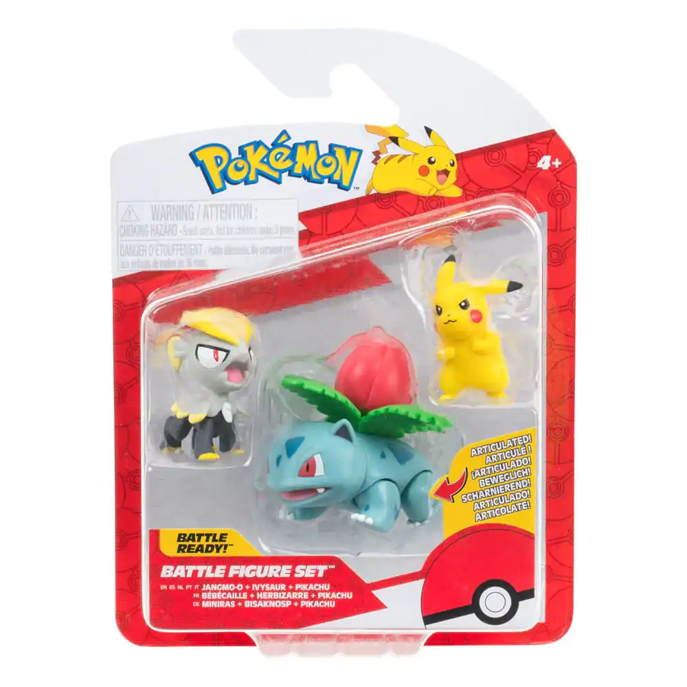 Pokémon Battle Figure Set figúrka 3-Pack Pikachu #2, Jangmo-o, Ivysaur produktová fotografia