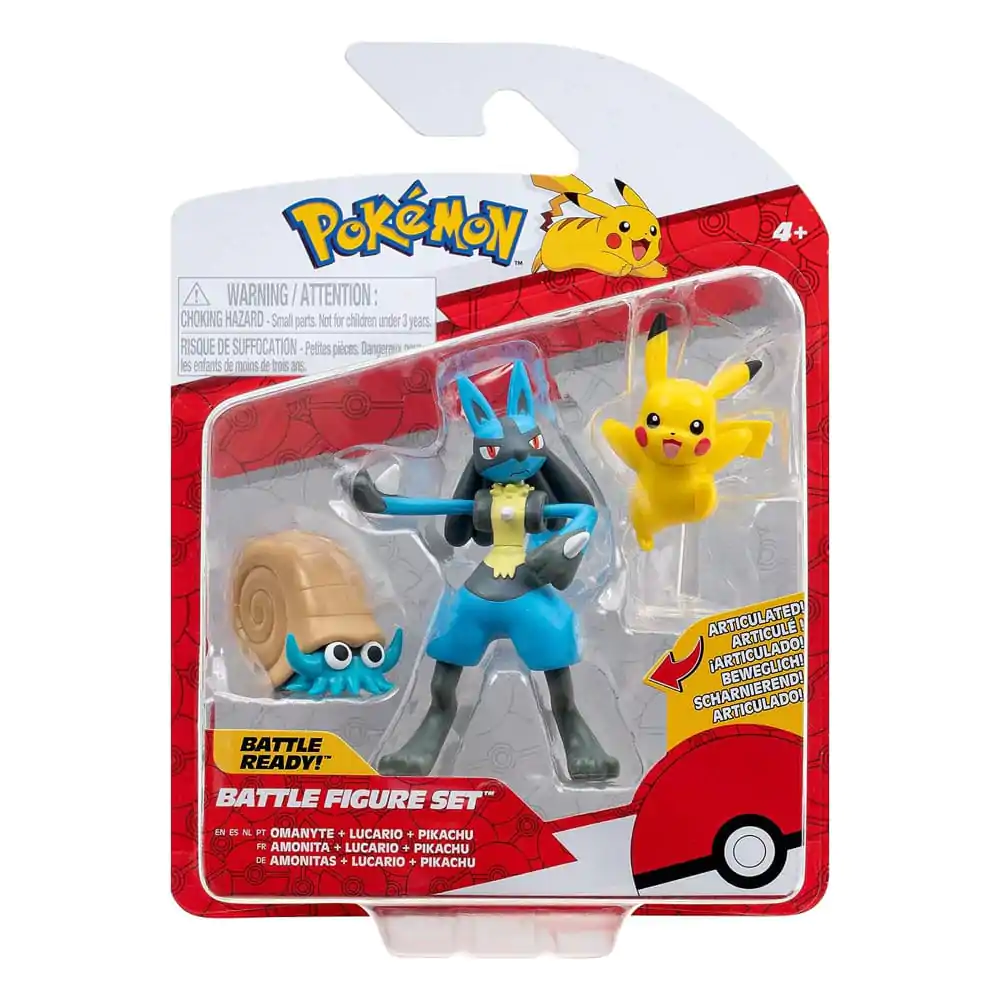 Pokémon Battle Figure Set Figúrka 3-Pack Pikachu, Omanyte, Lucario produktová fotografia