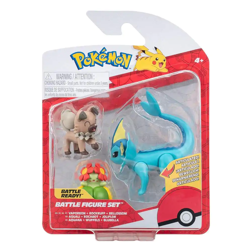 Pokémon Battle Figure Set Figúrka 3-balenie Rockruff, Bellossom, Vaporeon produktová fotografia