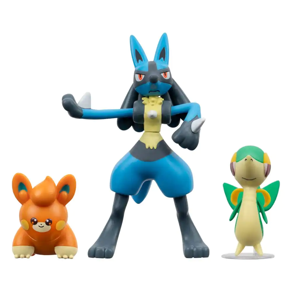 Pokémon Battle Figúrky Sada 3-Pack Snivy, Pawmi, Lucario 5 cm produktová fotografia
