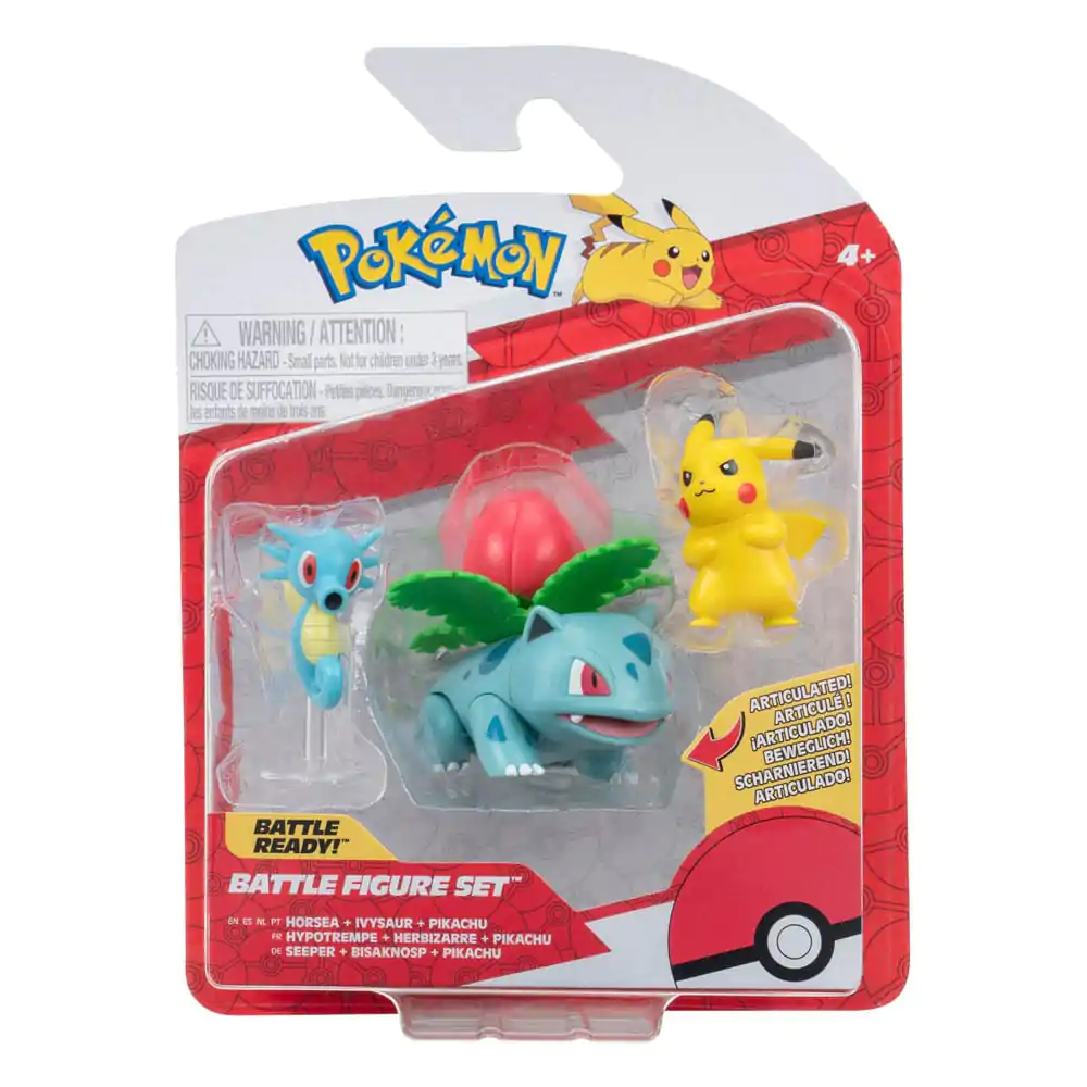 Pokémon Battle Figure Set 3-Pack Pikachu #2, Horsea, Ivysaur 5 cm produktová fotografia