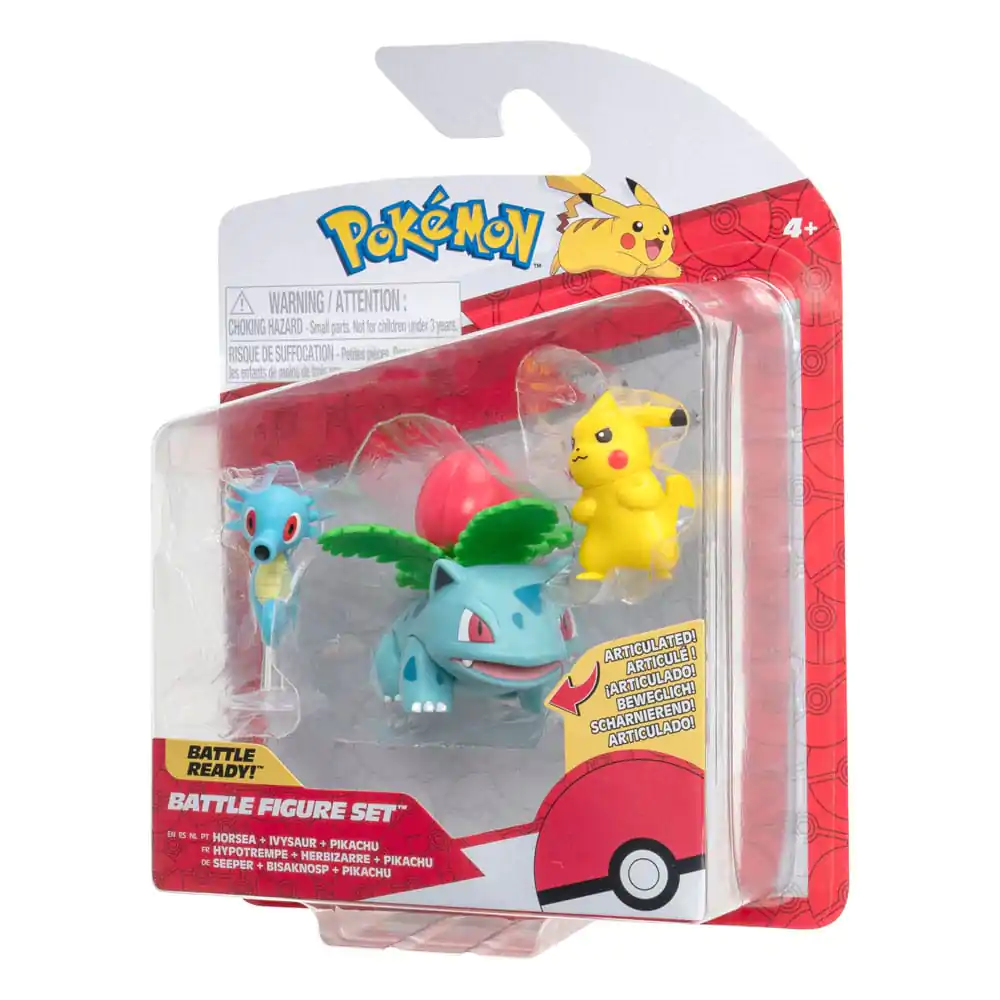 Pokémon Battle Figure Set 3-Pack Pikachu #2, Horsea, Ivysaur 5 cm produktová fotografia