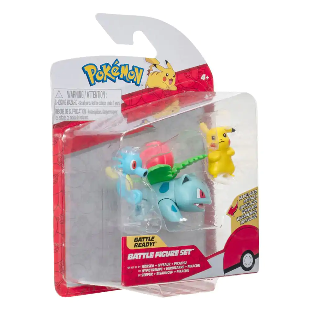 Pokémon Battle Figure Set 3-Pack Pikachu #2, Horsea, Ivysaur 5 cm produktová fotografia