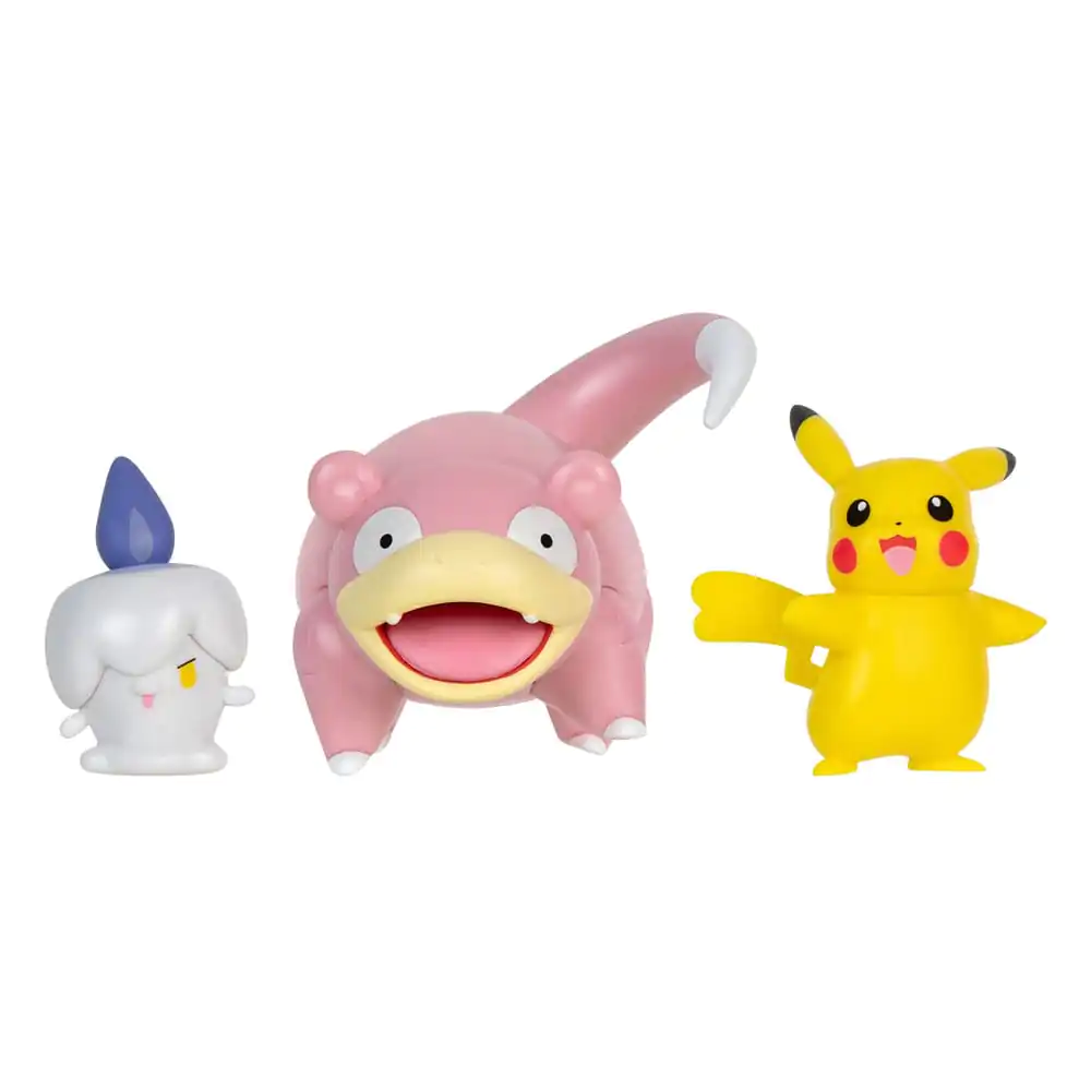 Pokémon Battle Figúrky Set 3-Pack Pikachu (Female), Litwick, Slowpoke 5 cm produktová fotografia