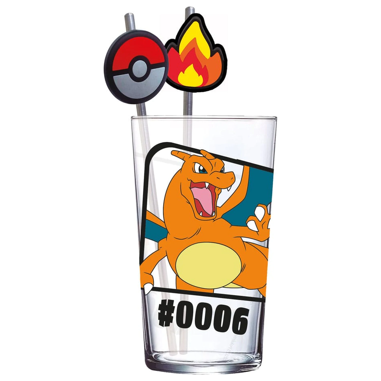 Pokémon sklenený pohár so slamkami Charizard 480 ml produktová fotografia