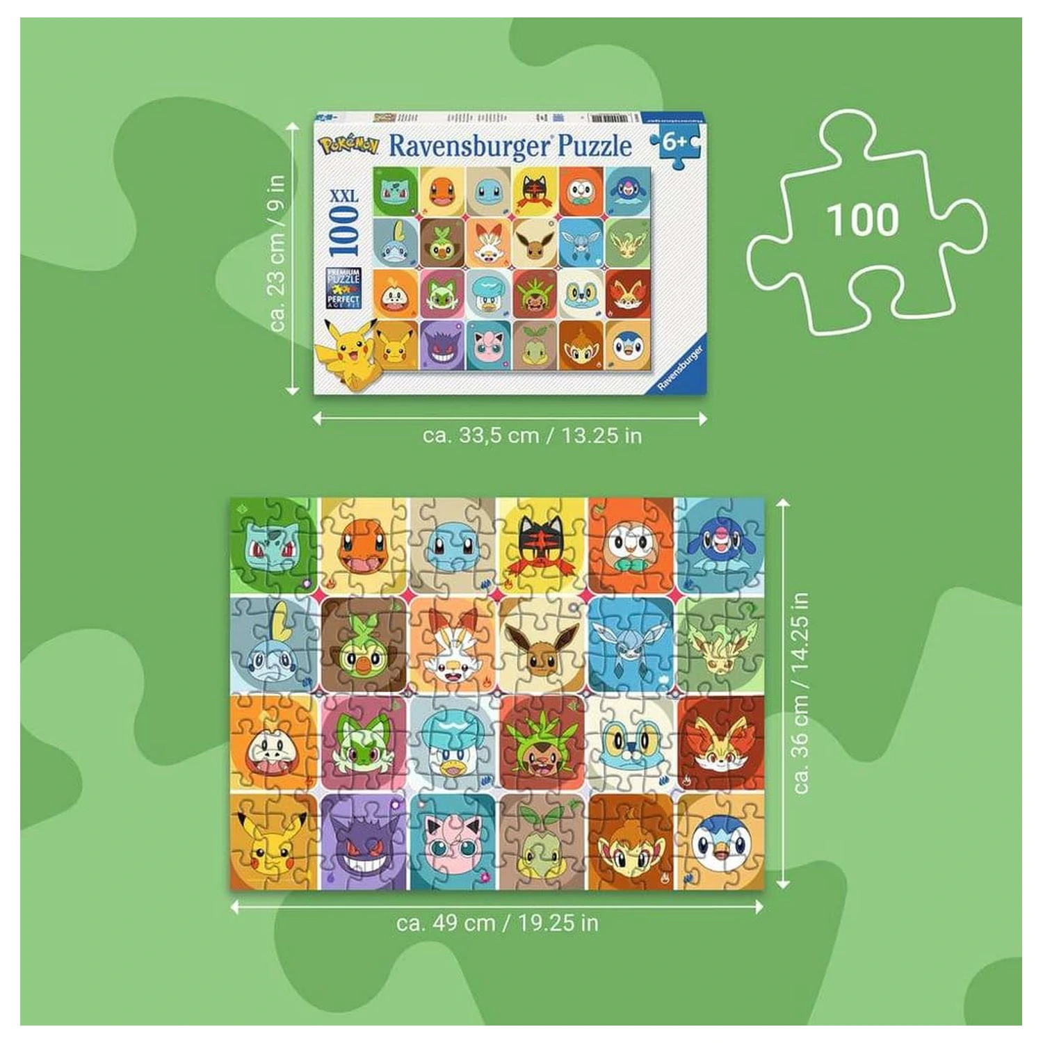 Pokémon Detské Puzzle Pokémon Faces (100 kusov XXL) produktová fotografia