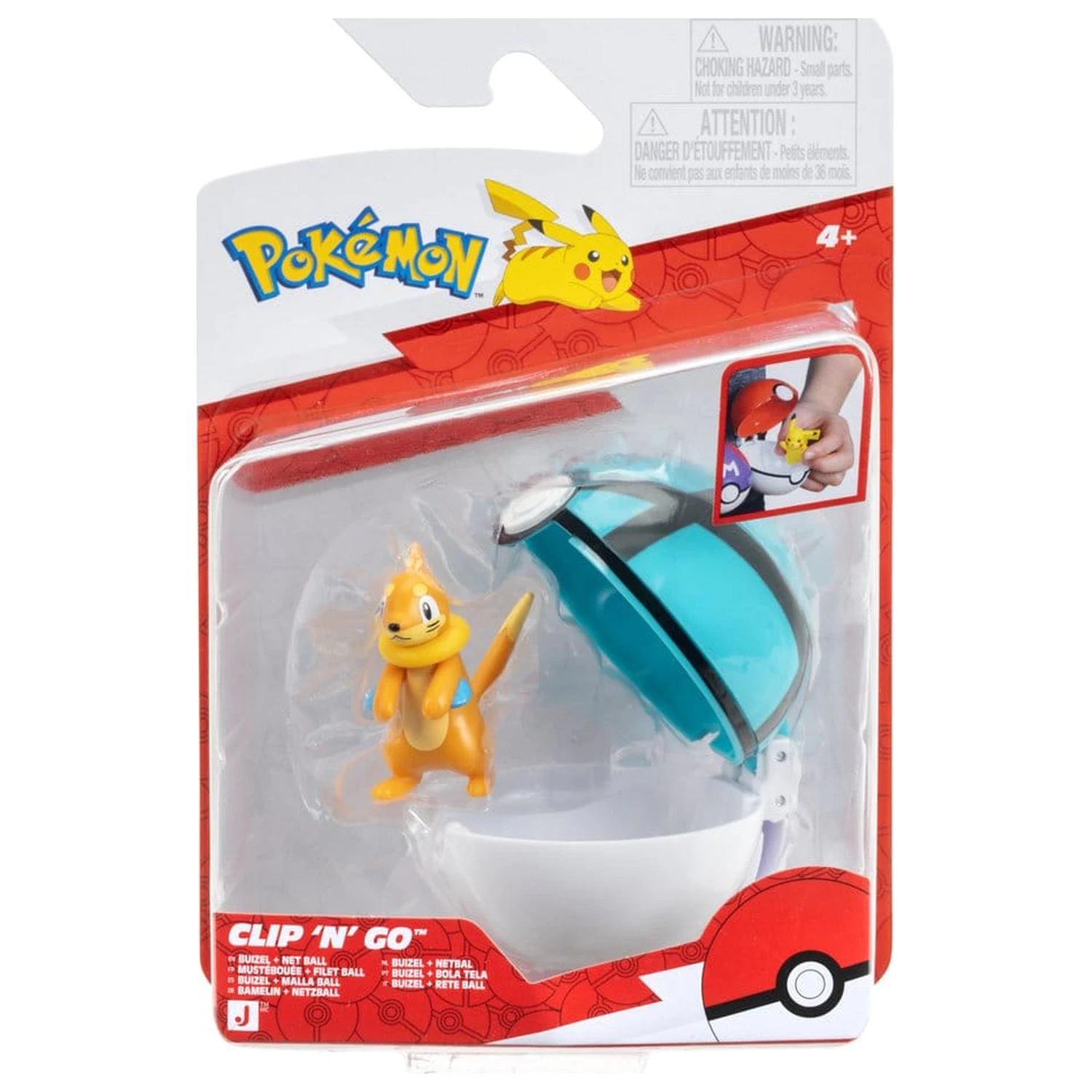 Pokémon Clip 'n' Go Akčná figúrka Buizel & Net Ball produktová fotografia