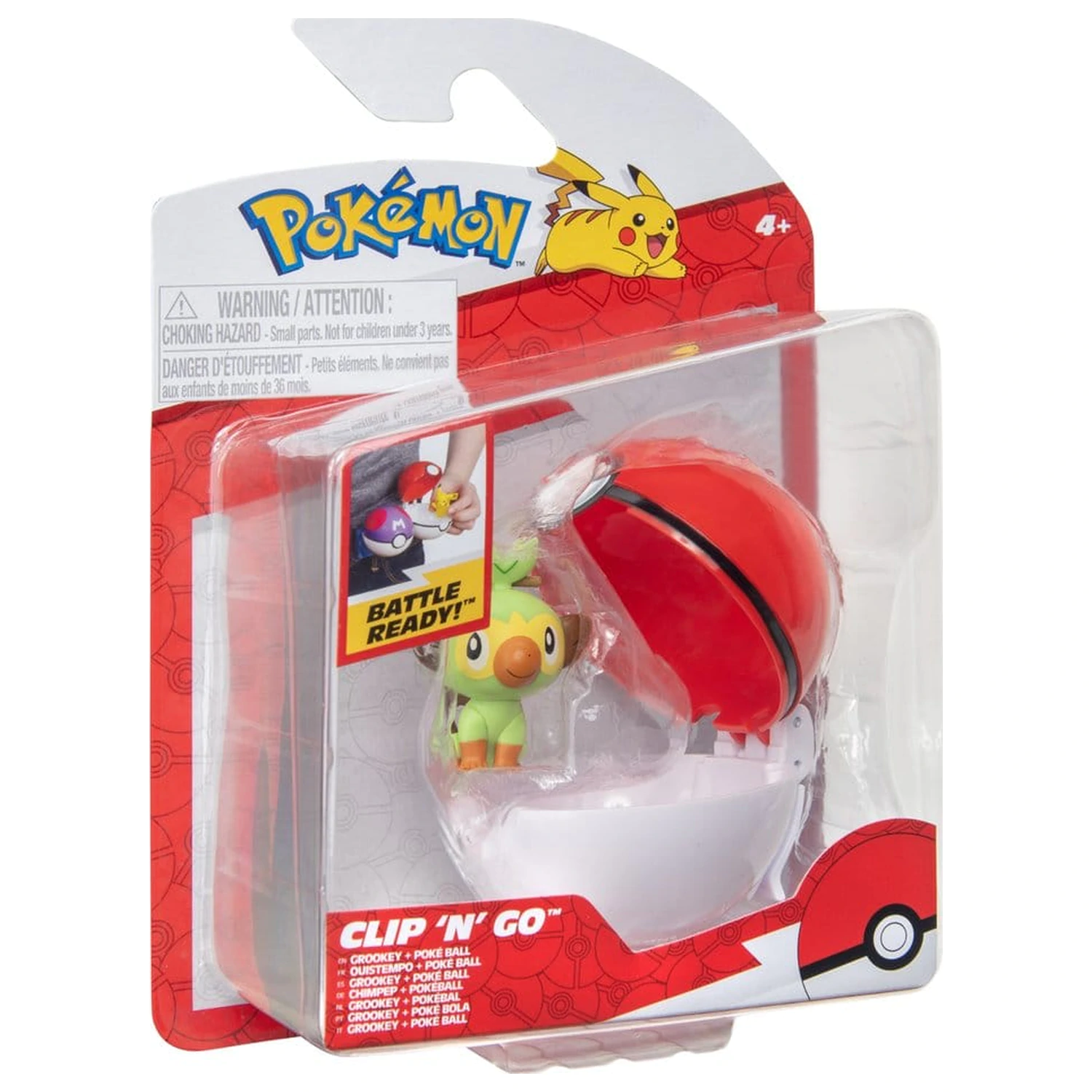 Pokémon Clip 'n' Go Action Figure Wave 21 Grookey a Poké Ball produktová fotografia