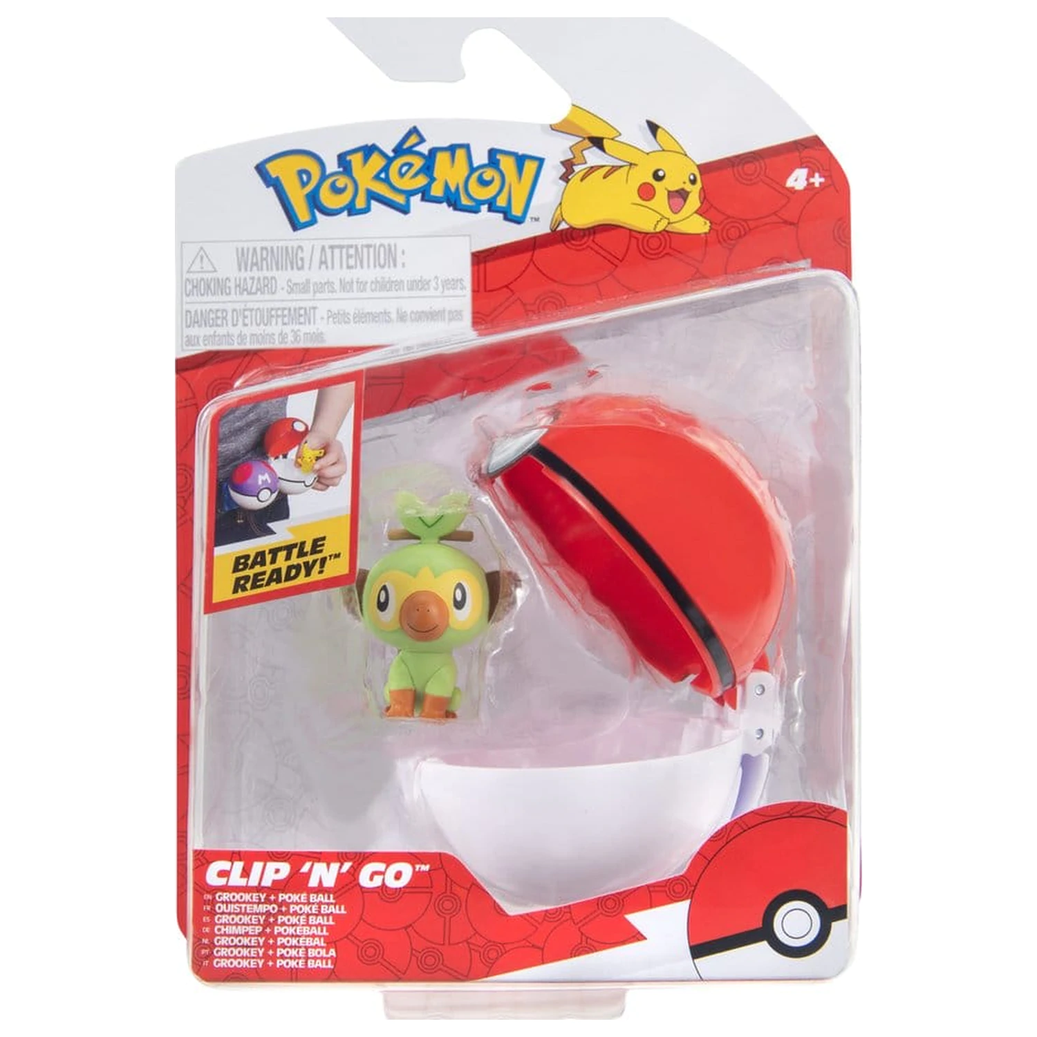 Pokémon Clip 'n' Go Action Figure Wave 21 Grookey a Poké Ball produktová fotografia