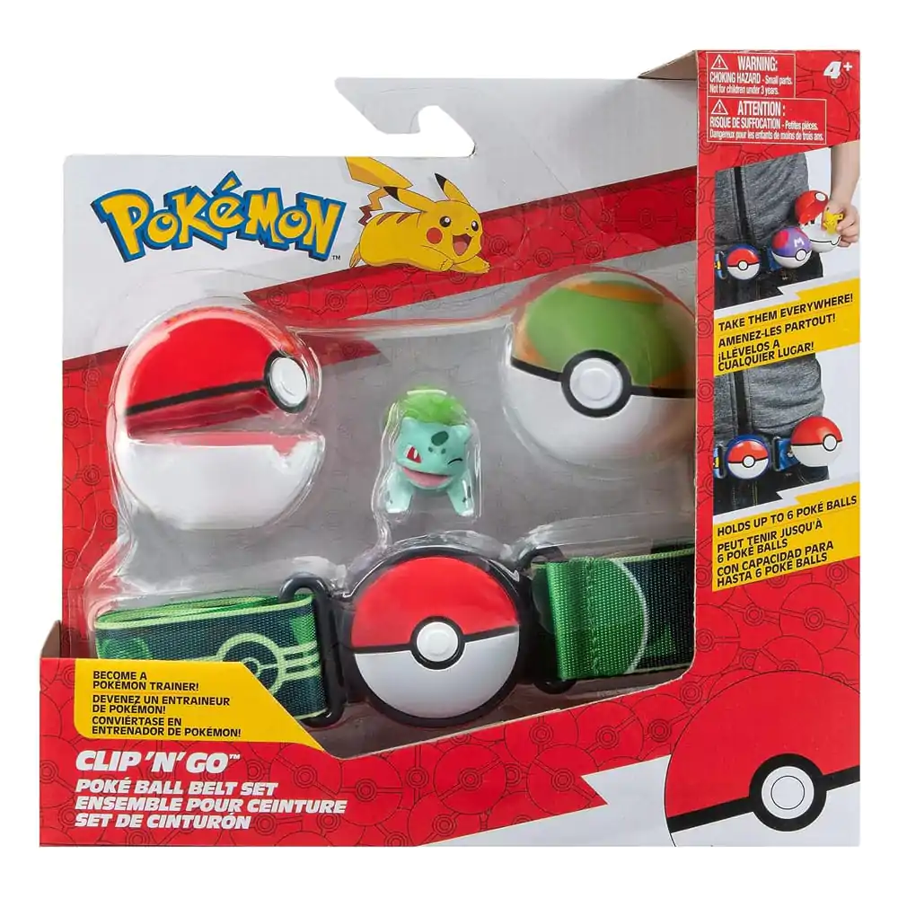 Pokémon Clip'n'Go Poké Ball opasková súprava Poké Ball, Nest Ball & Bulbasaur produktová fotografia