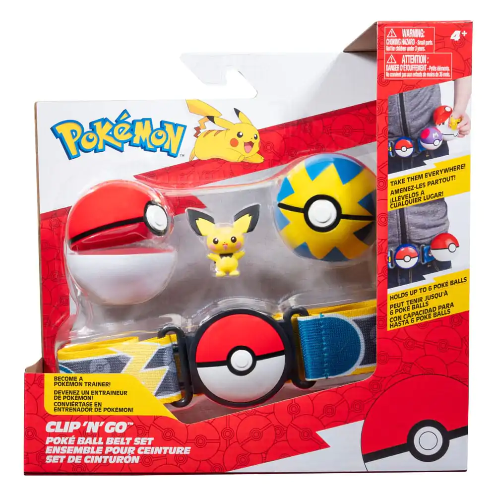 Pokémon Clip'n'Go Poké Ball opasková súprava Poké Ball, Quick Ball & Pichu produktová fotografia