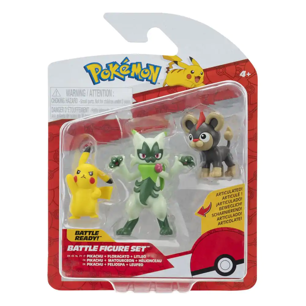 Pokémon First Partner Battle Figure Set Figúrky 3-balenie Litleo, Pikachu & Floragato produktová fotografia