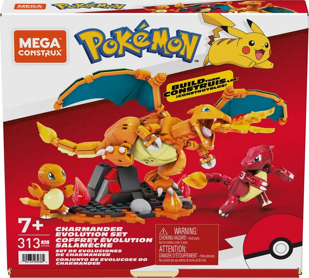 Pokémon Mega Construx Construction Set Charmander Evolution Set 3 figúrka termékfotó