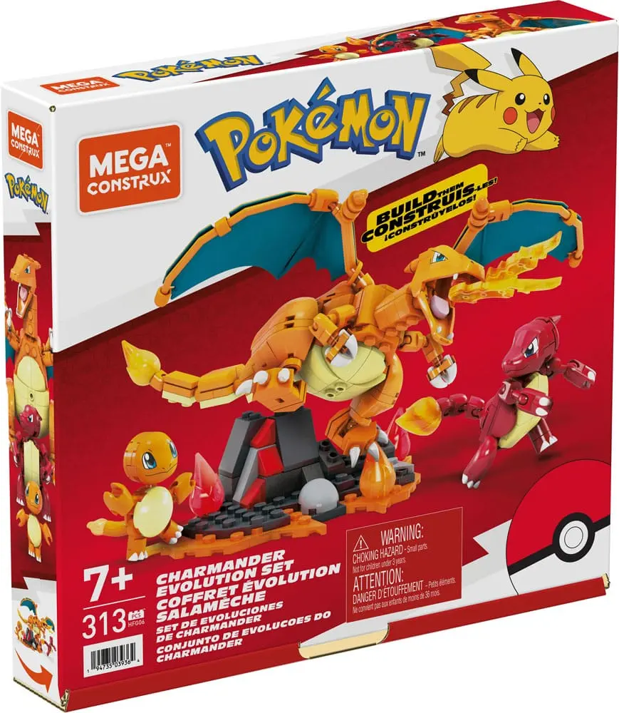 Pokémon Mega Construx Construction Set Charmander Evolution Set 3 figúrka termékfotó