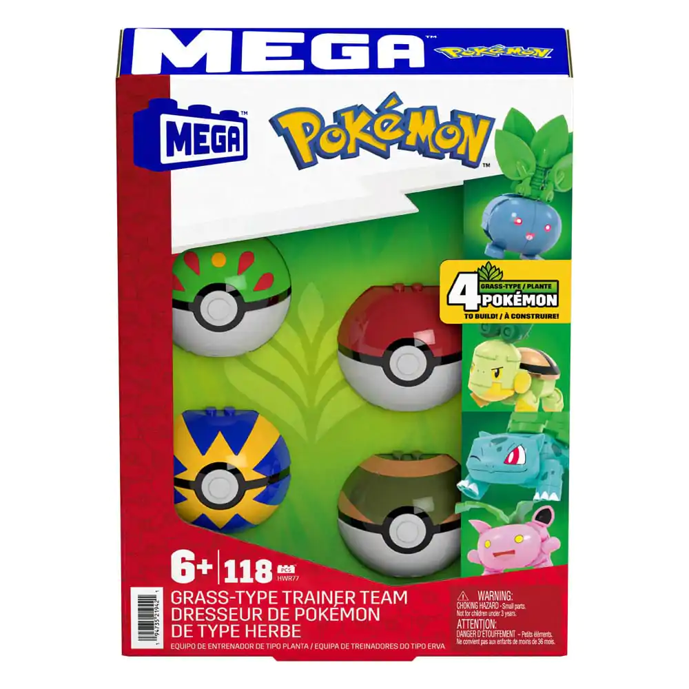 Pokémon MEGA Construction Set Grass-Type Trainer Team Building Toy Kit 858 kusov termékfotó