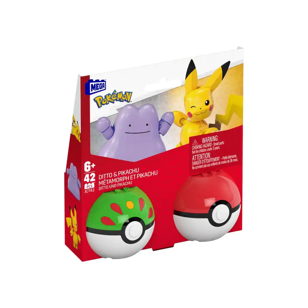 Pokémon MEGA Construction Set Poké Ball Collection: Pikachu & DittoPokémon MEGA stavebnica Poké Ball kolekcia: Pikachu & Ditto produktová fotografia