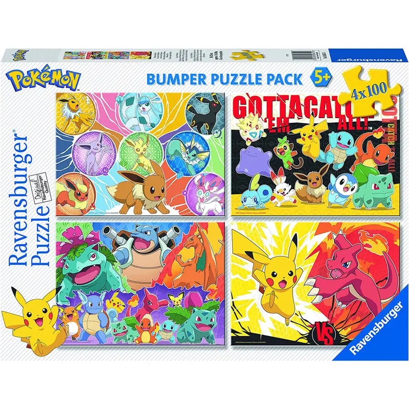 Pokemon puzzle 4x100 kusov produktová fotografia