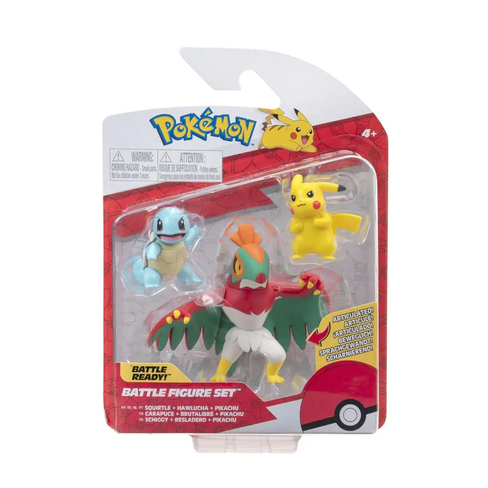 Pokémon Select Battle figúrka Pikachu, Squirtle, Hawlucha 7,5 cm produktová fotografia