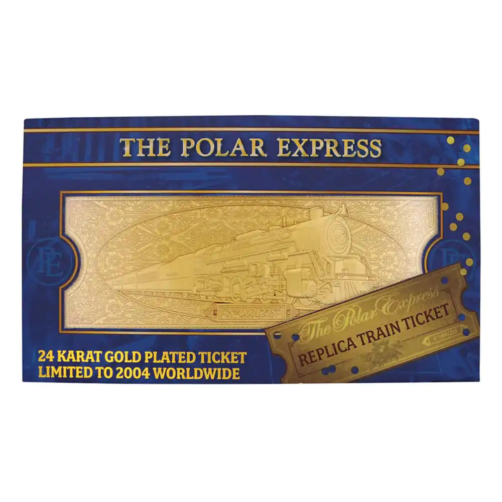 Replika vlakového lístka Polar Express, pozlátená 24k zlatom, Limited Edition produktová fotografia