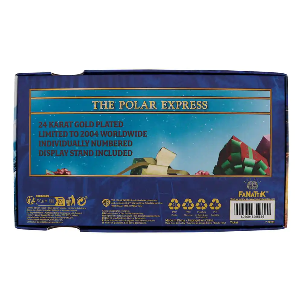 Replika vlakového lístka Polar Express, pozlátená 24k zlatom, Limited Edition produktová fotografia