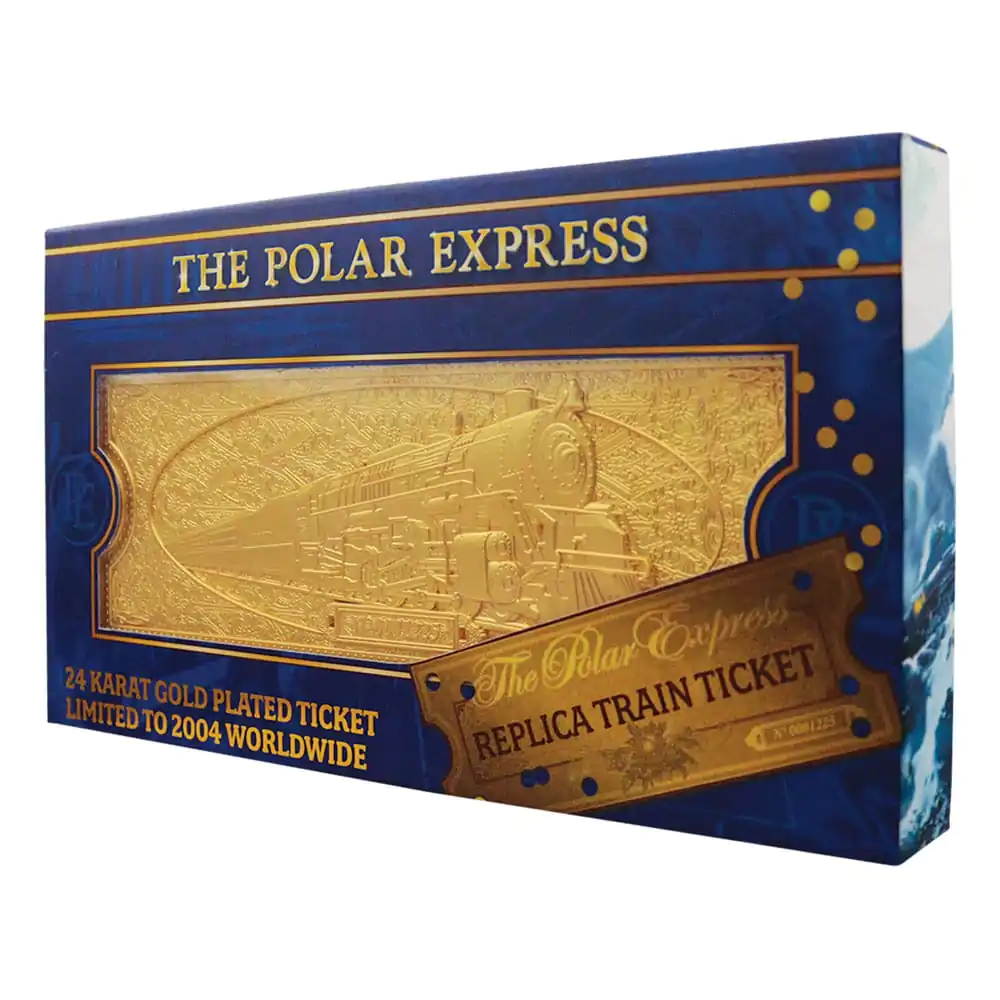 Replika vlakového lístka Polar Express, pozlátená 24k zlatom, Limited Edition produktová fotografia