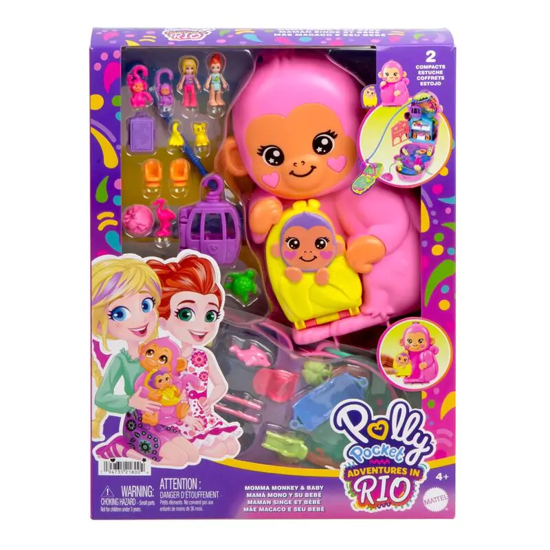 Polly Pocket Mama monkey and baby bag playset termékfotó