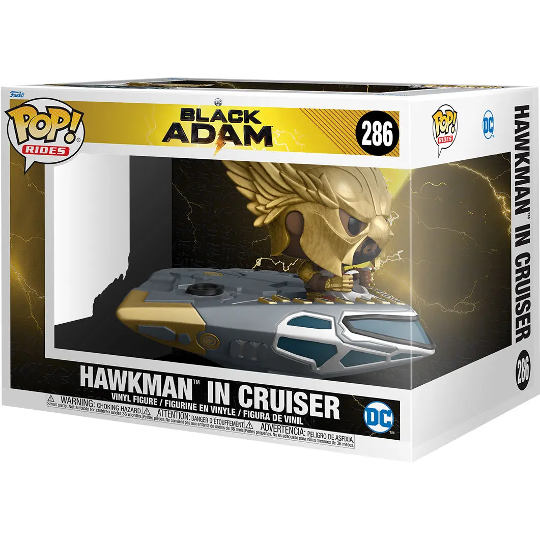 Black Adam POP! Rides Super Deluxe Vinyl Figurka Hawkman in Cruiser 15 cm termékfotó