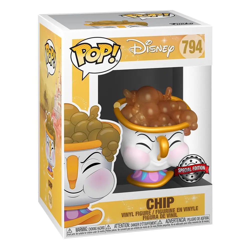 Beauty and the Beast POP! Disney Vinyl figúrka Chip W/Bubbles 9 cm termékfotó