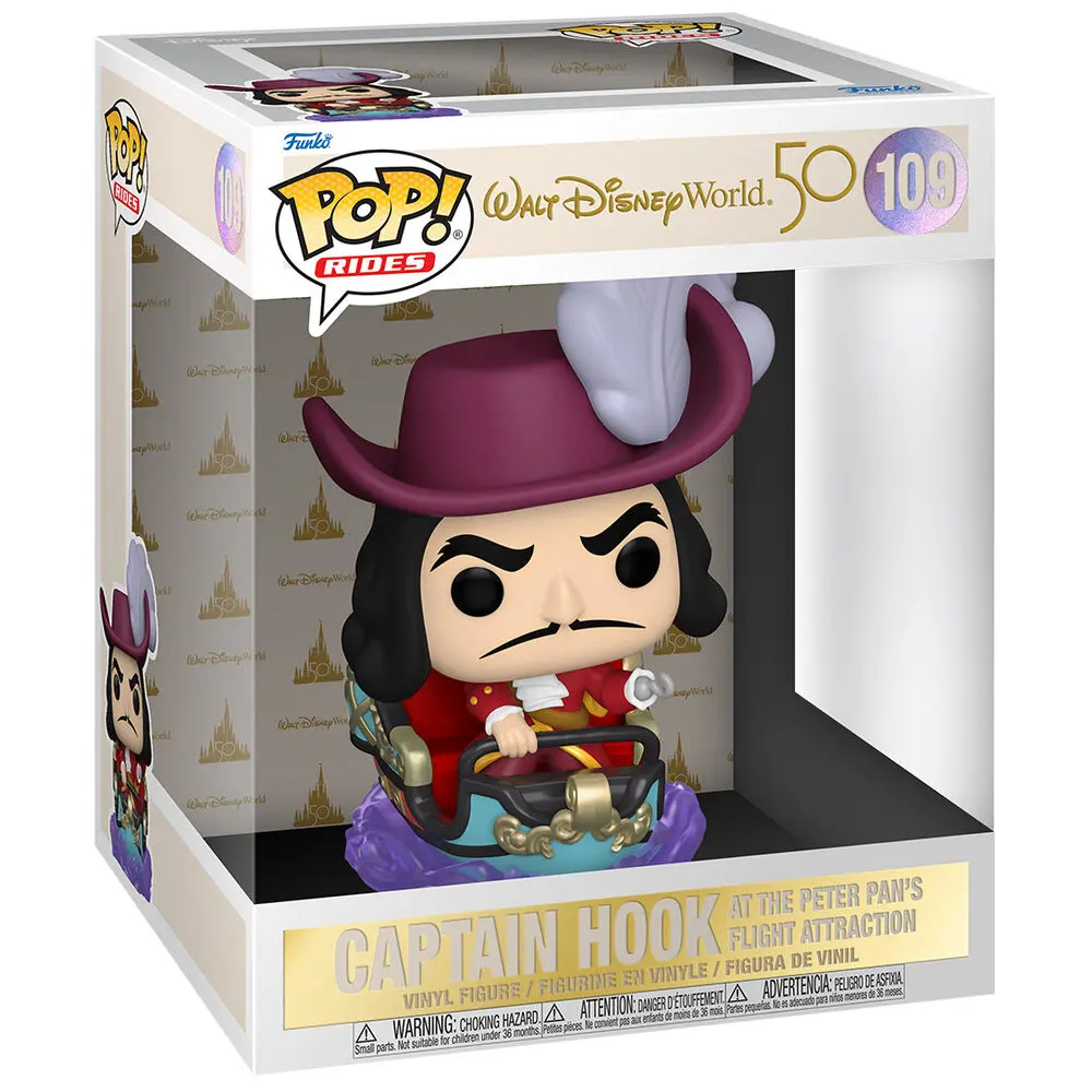 Walt Disney Word 50th Anniversary POP! Rides Vinyl Figúrka Hook on Peter Pan Flight 15 cm termékfotó