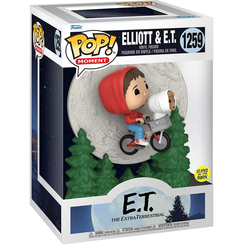 Pop! Moment Vinyl Figúrka Elliot és E.T. Repülés közben (GITD) 9 cm termékfotó