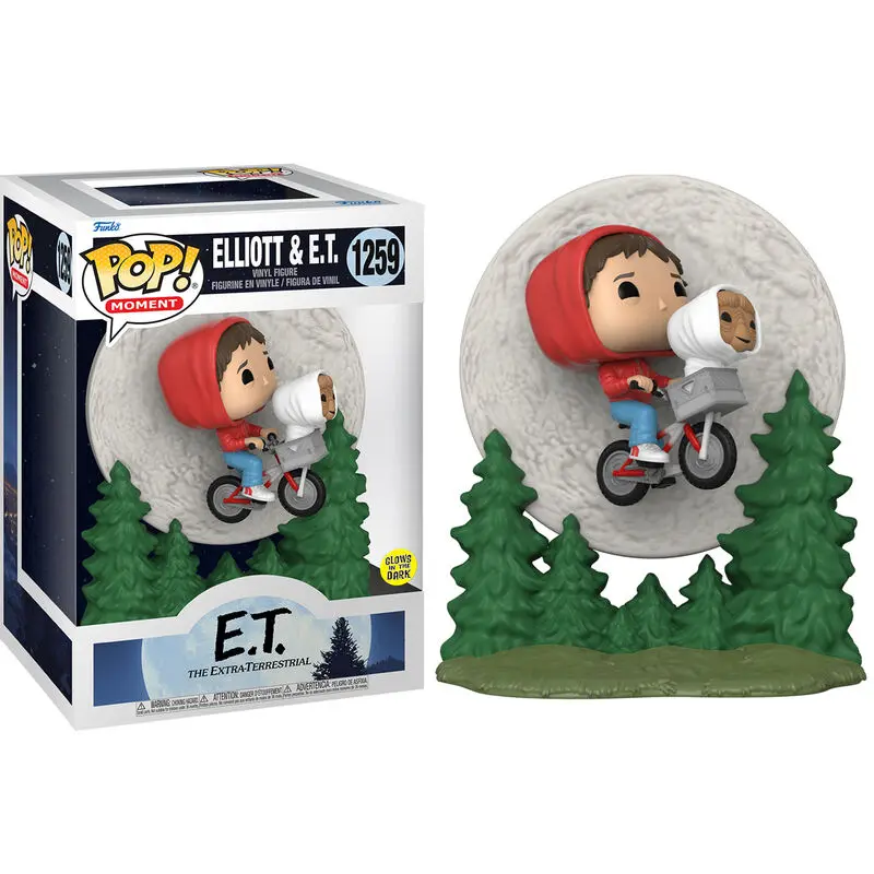 Pop! Moment Vinyl Figúrka Elliot és E.T. Repülés közben (GITD) 9 cm termékfotó