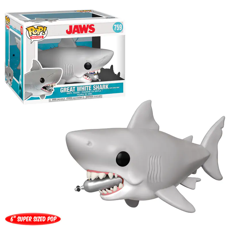 Jaws Oversized POP! Movies Vinylová figúrka Jaws with Diving Tank 15 cm produktová fotografia