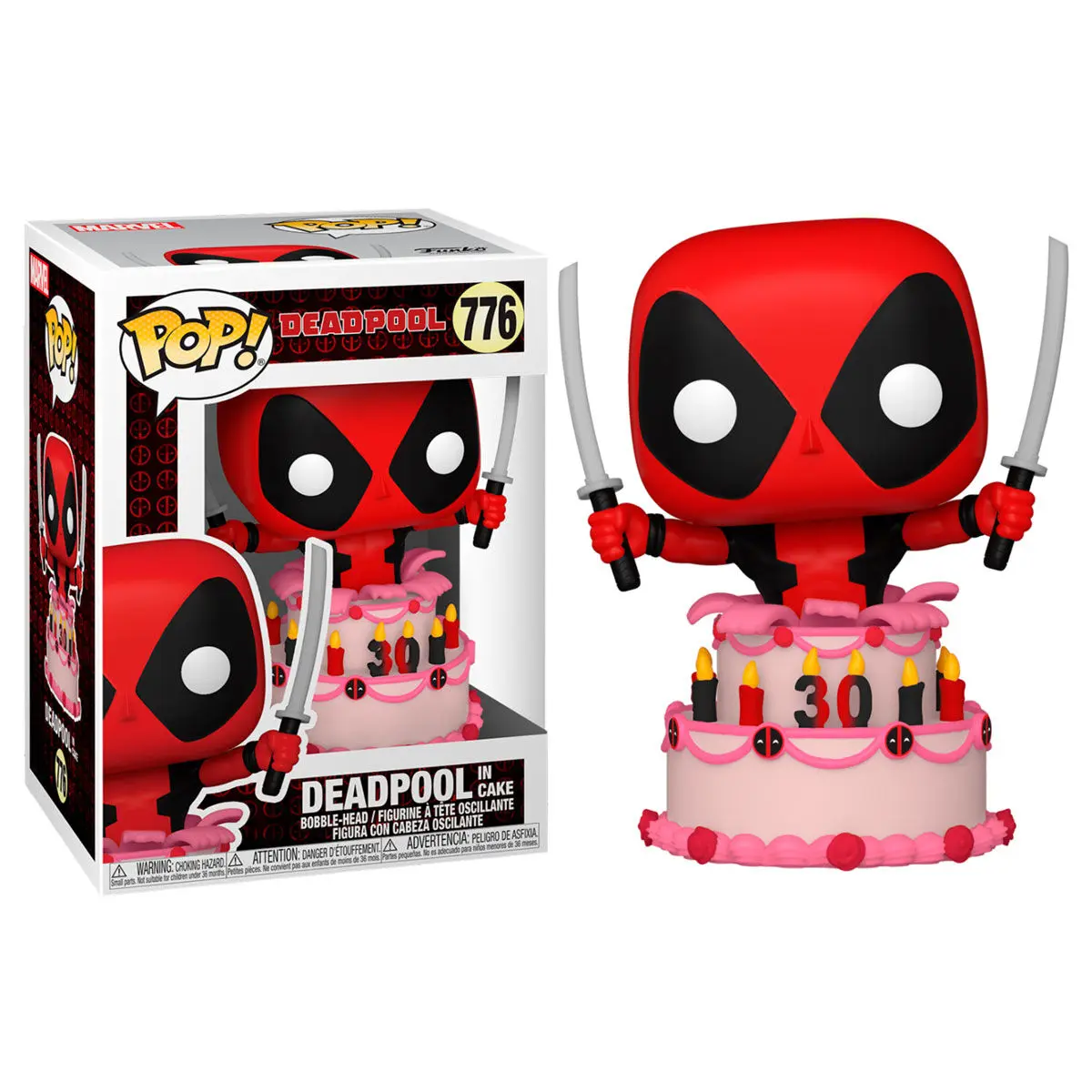 Marvel Deadpool 30th Anniversary POP! Vinilová figúrka Deadpool in Cake 9 cm termékfotó