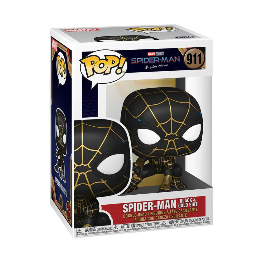 Spider-Man: No Way Home POP! Vinyl figúrka Spider-Man (fekete és arany öltöny) 9 cm termékfotó