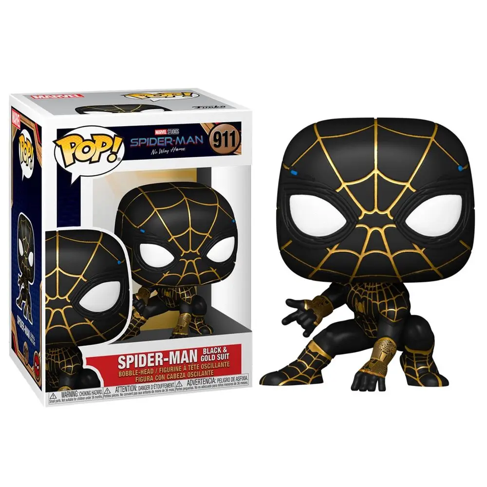 Spider-Man: No Way Home POP! Vinyl figúrka Spider-Man (fekete és arany öltöny) 9 cm termékfotó