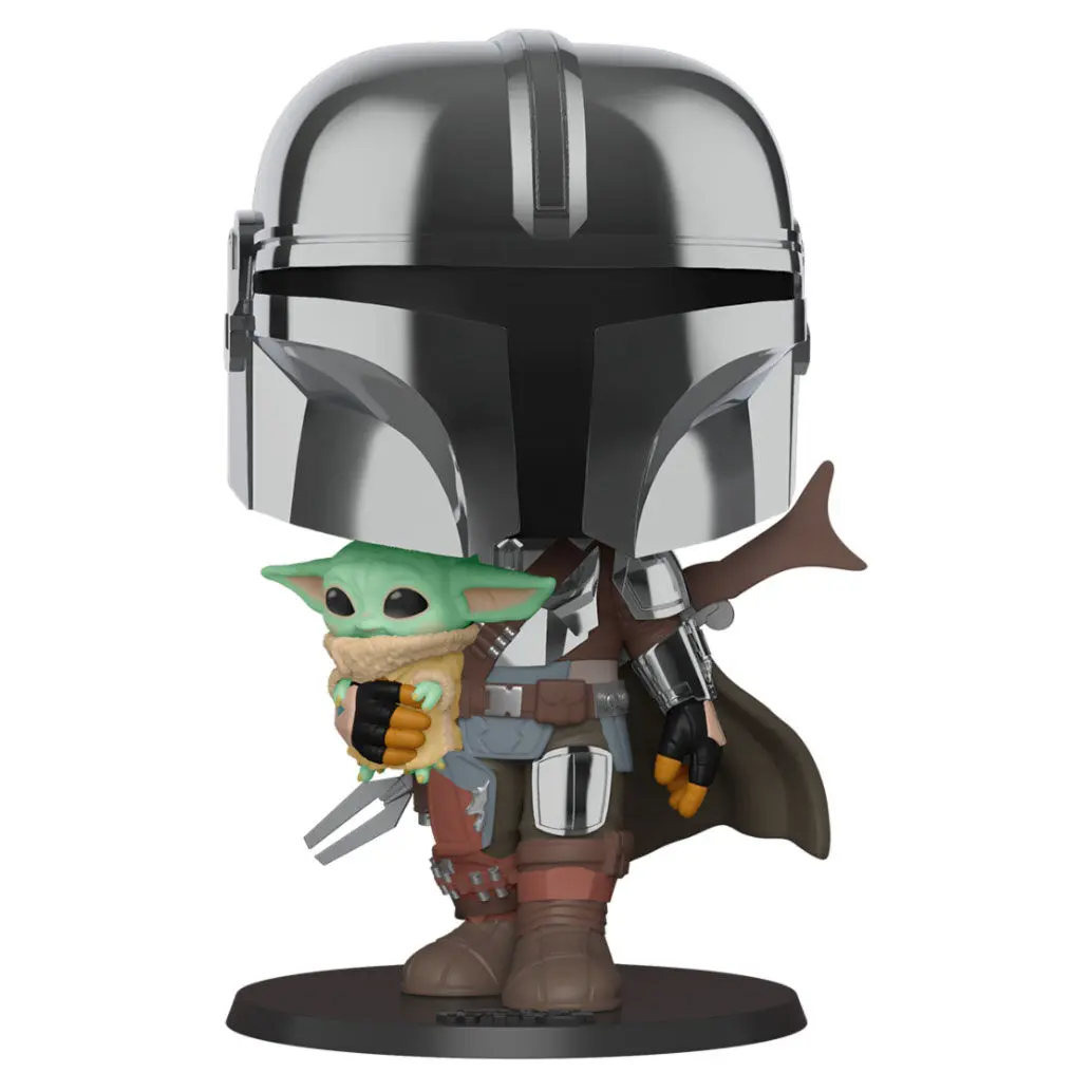 Star Wars The Mandalorian Super Sized POP! Vinyl figúrka The Mandalorian drží The Child-t 25 cm termékfotó