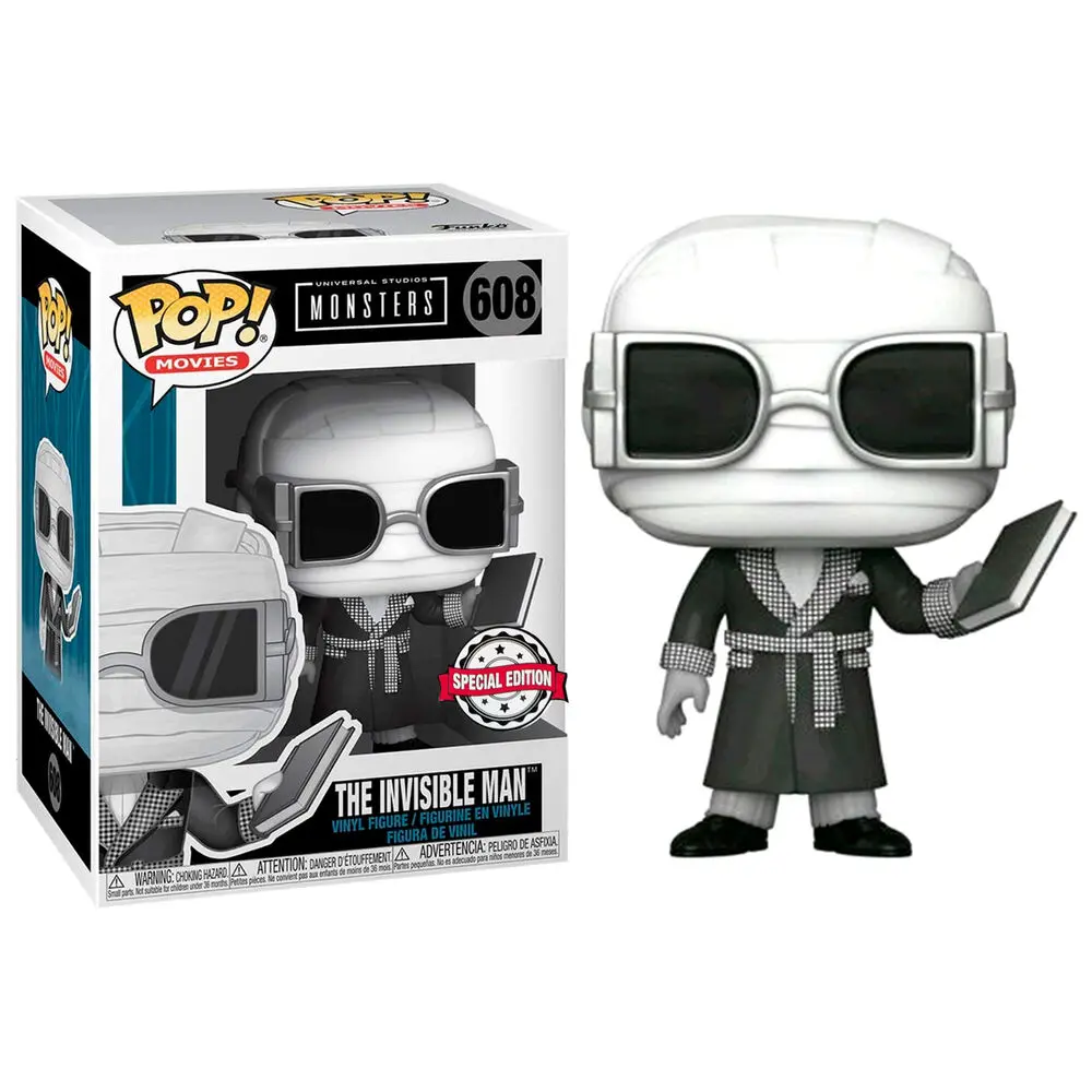 Figúrka POP Universal Monsters Invisible Man Black and White Exclusive termékfotó