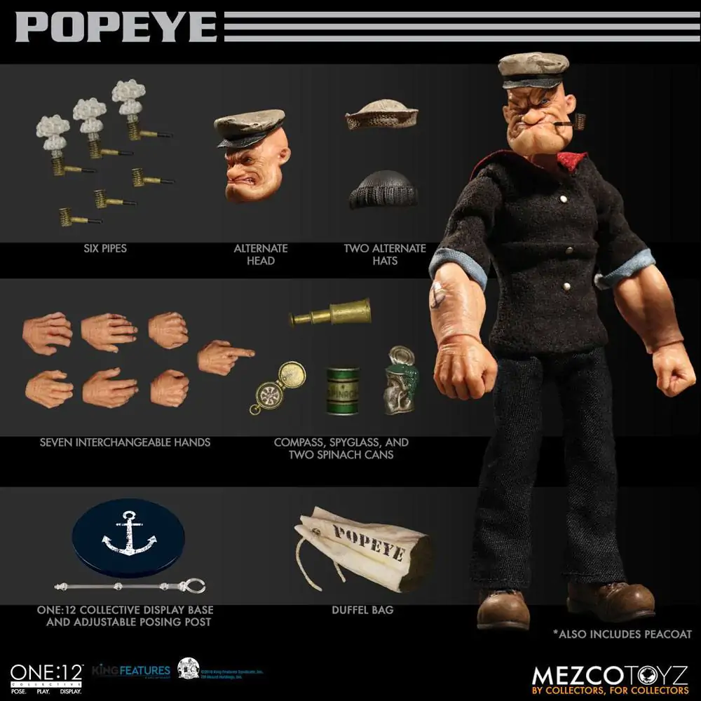 Akčná figúrka Popeye 1/12 Popeye 14 cm produktová fotografia