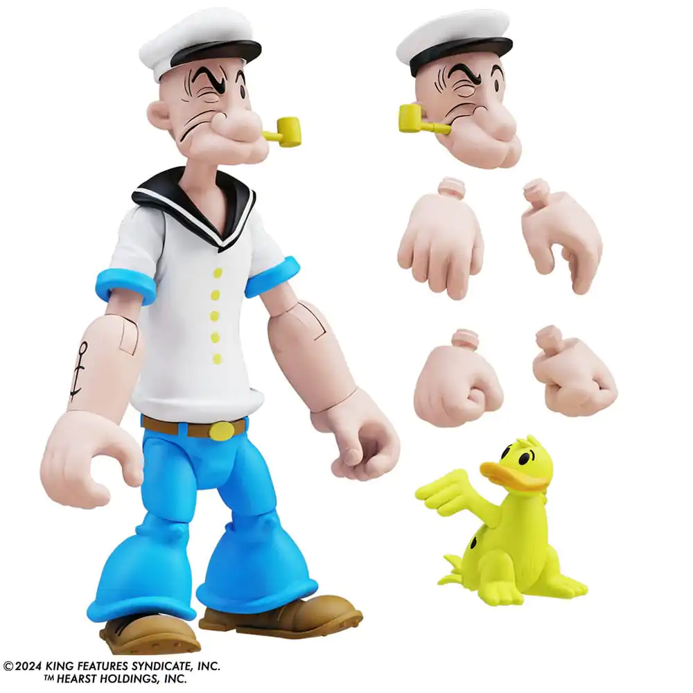 Popeye akčná figúrka 3. sorozat Popeye 1. megjelenésű fehér póló termékfotó