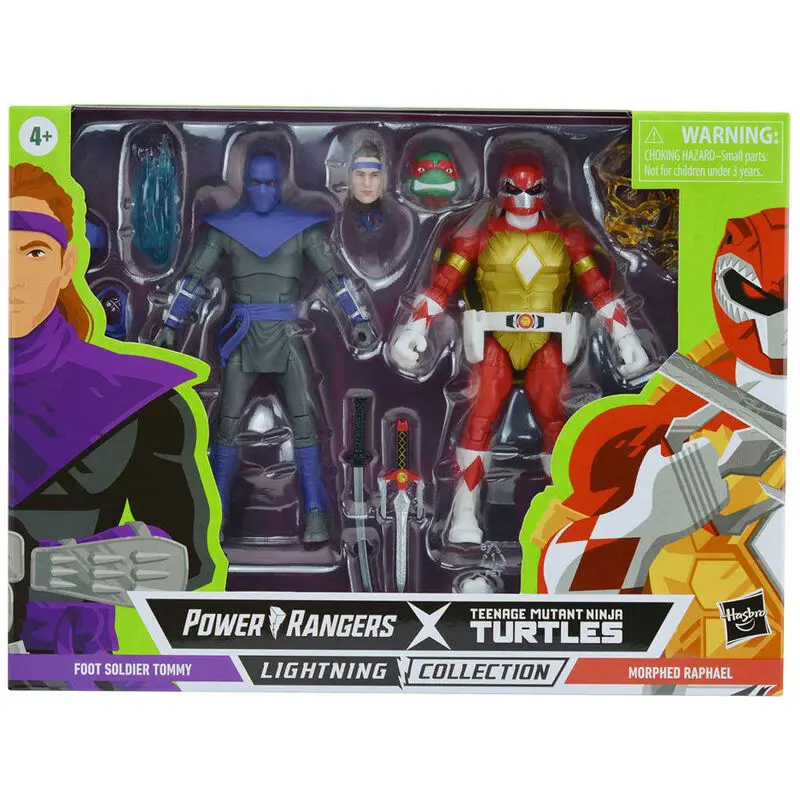 Power Rangers x TMNT Lightning Collection Akčné figúrky 2022 Foot Soldier Tommy & Morphed Raphael produktová fotografia